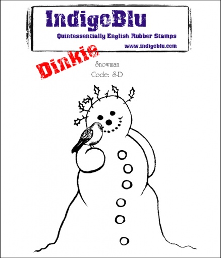 Snowman Dinkie A7 Red Rubber Stamp